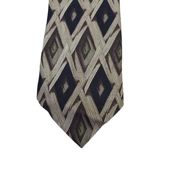 Fratelli Mens 100% Silk Neck Tie Handmade Italy Diamond Argyle Pattern Vintage - Picture 1 of 12